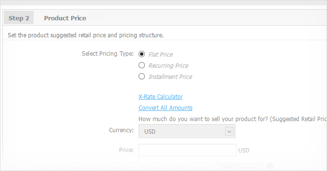 Add Product - Step 2 - Product Price